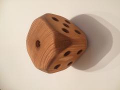 Obrázek: Dřevěná hrací kostka velká 9,5 x 9,5 cm