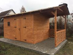 Obrázek: Zahradní domek ERIK 2,5 x 4 m + přístřešek 1,5 m