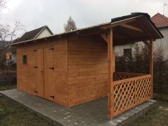 Obrázek: Zahradní domek ERIK 2,5 x 4 m + přístřešek 1,5 m