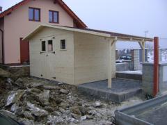 Obrázek: Zahradní domek DAN 2,5 x 4 m + přístřešek 1,5 m