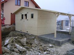 Obrázek: Zahradní domek DAN 2,5 x 4 m  + přístřešek 1,5 m