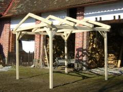 Obrázek: Pergola 3 x 3 m se sedlovou střechou hranol 7,5 x 7,5 cm