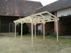 Obrázek: Pergola 3 x 6 m se sedlovou střechou hranol 7,5 x 7,5 cm